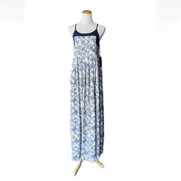 Lulu’s Posy Perfect Blue Floral Pleated Maxi Dress Women's Sz Small EEEUC - Picture 4 of 13